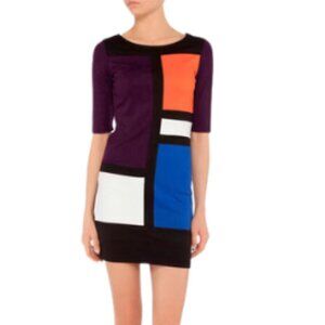 O'Stin Studio Women's Colorblock Mini Dress Date Night Business Casual Sz M